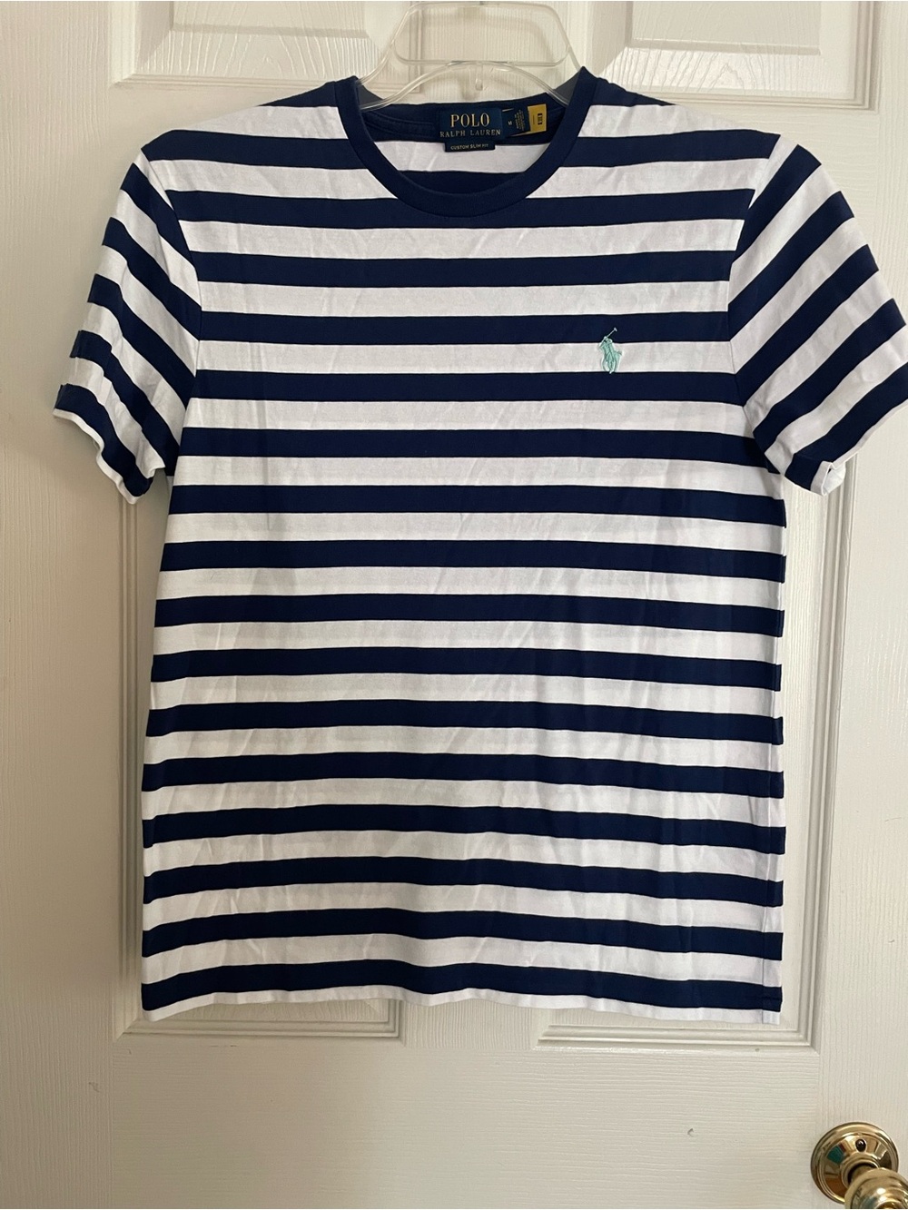 Ralph Lauren Navy and White Striped Short Sleeve Tee
